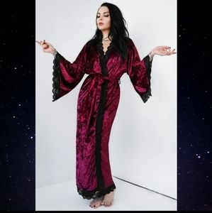 Foxblood Limited Edition Deep Red Velvet Bathory Robe